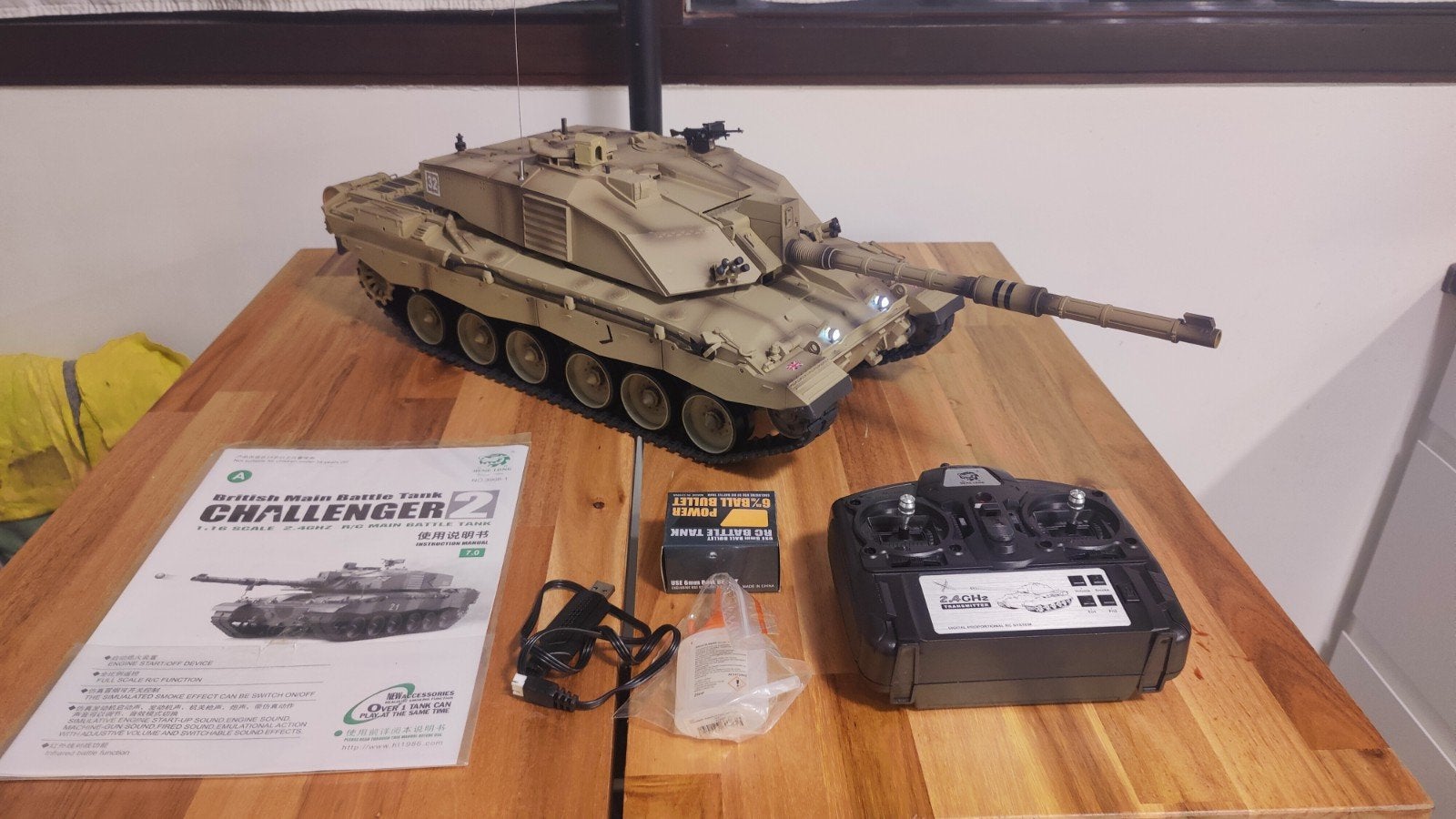 RC tank challenger 2 V7.0. Heng Long 1:16, Ophalen of Verzenden, Gebruikt