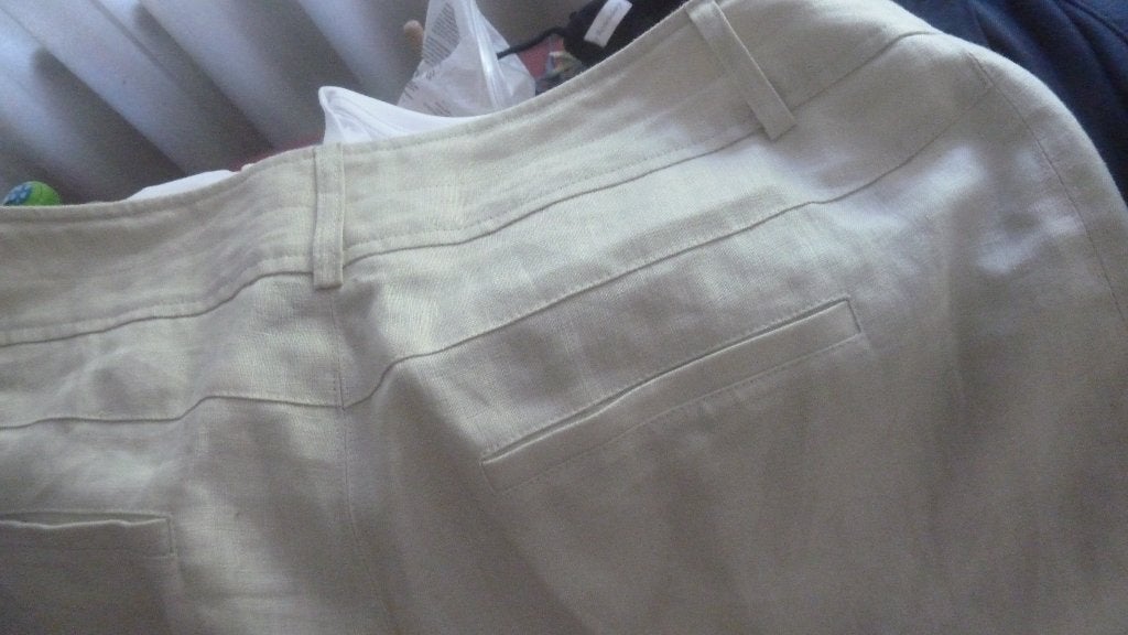 beige linnen broek maat 42, Promiss, Beige, Maat 42/44 (L), Ophalen of Verzenden