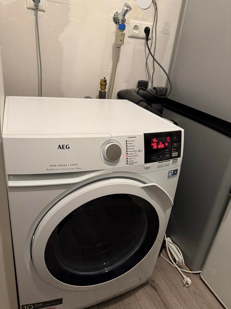 AEG 7000 Series  Wasmachine/Droger 8kg DualSense, 8 tot 10 kg, Ophalen, Zo goed als nieuw, 85 tot 90 cm