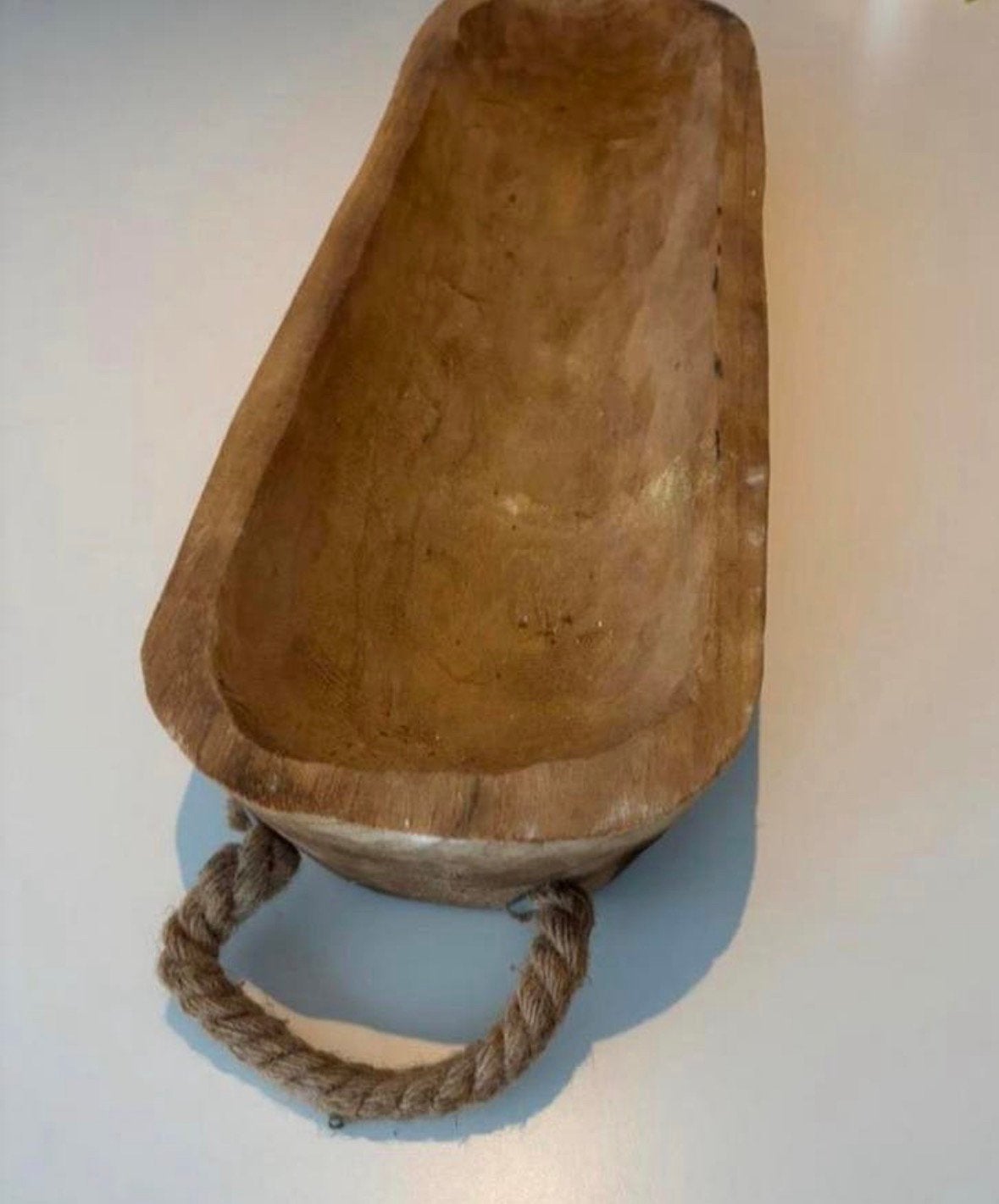 Borrel plank schaal uitgeholde boomstam met handvat 83X21x8, Ophalen of Verzenden, Zo goed als nieuw, Dienblad, Rechthoekig