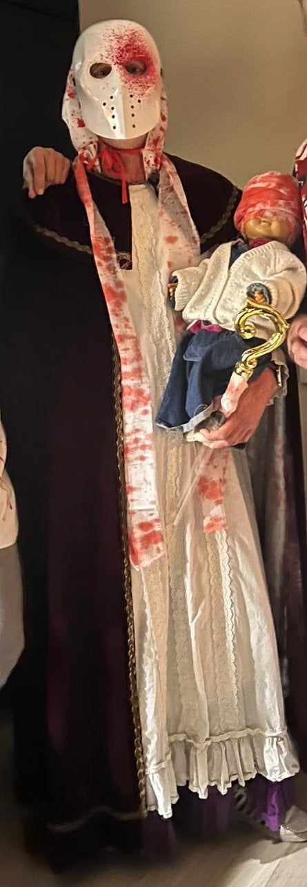 Halloween Sinterklaas pak kostuum, Ophalen, Zo goed als nieuw
