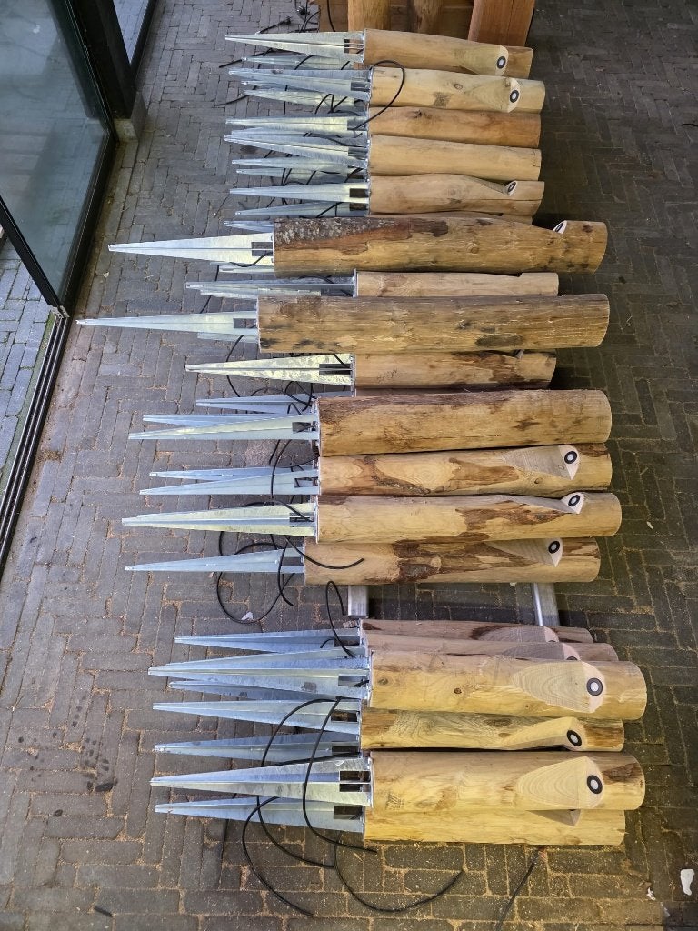 Maatwerk Houten Tuinverlichting | Eiken, Douglas, Robinia, Minder dan 50 watt, Waterbestendig, Staande lamp, Nieuw