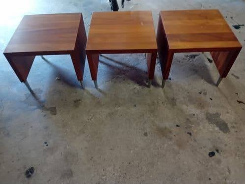 3 houten bijzettafeltjes nachtkastje salontafel, Huis en Inrichting, Tafels | Bijzettafels, Ophalen, Minder dan 45 cm, Minder dan 55 cm