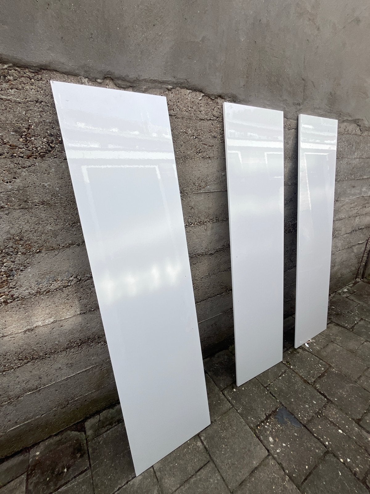 Witte hoogglans kastdeuren met handvatgaten ikea pax (lage), Overige materialen, Minder dan 50 cm, Gebruikt, Ophalen of Verzenden