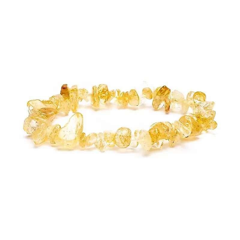 Armband citrien chips elastisch, Overige materialen, Verzenden, Geel, Nieuw
