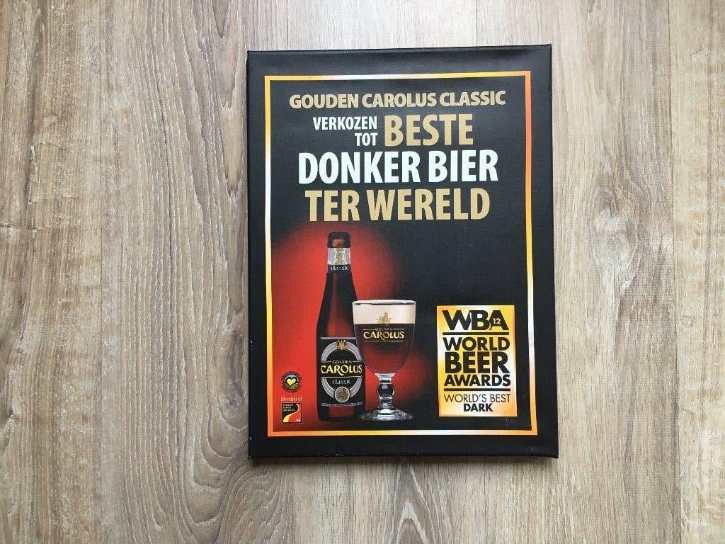 Gouden Carolus Classic Reclamebord - Beste Donker Bier, Ophalen of Verzenden, Zo goed als nieuw, Reclamebord, Plaat of Schild