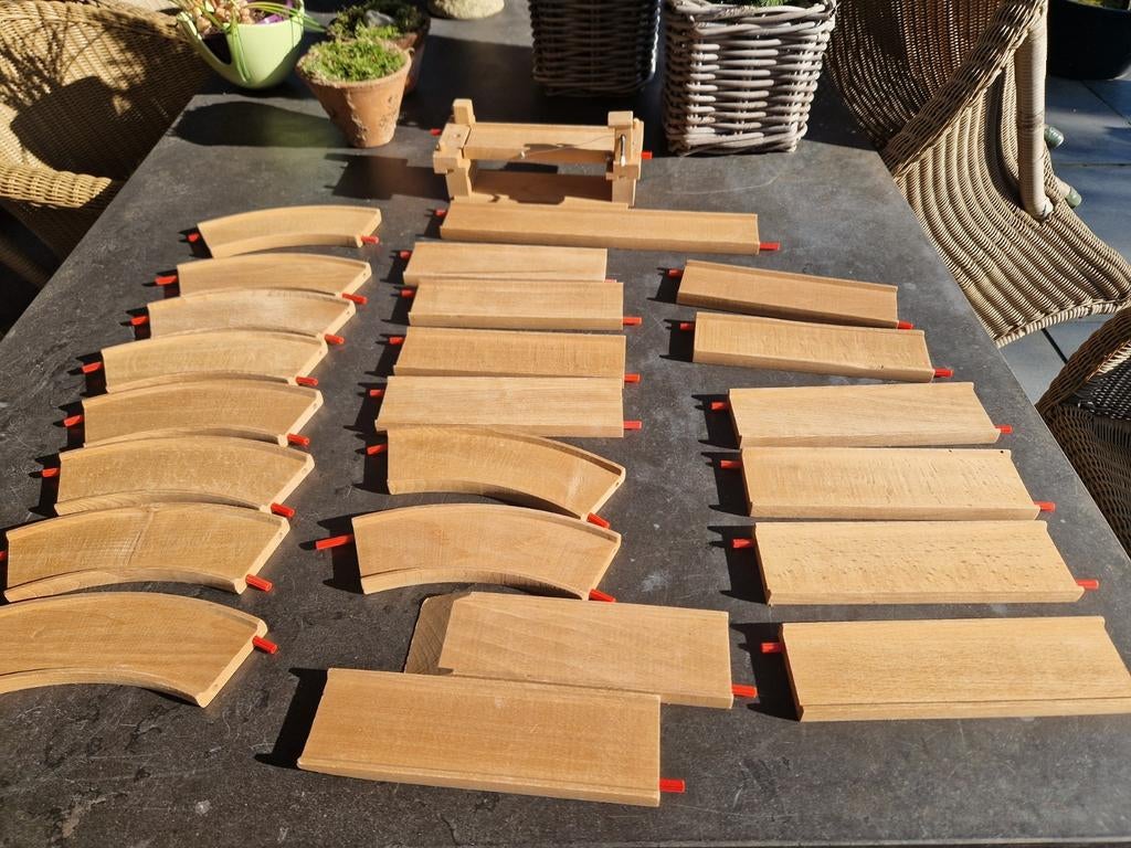 Vintage degelijke beuken houten trein rails, Kinderen en Baby's, Speelgoed | Houten speelgoed, Ophalen