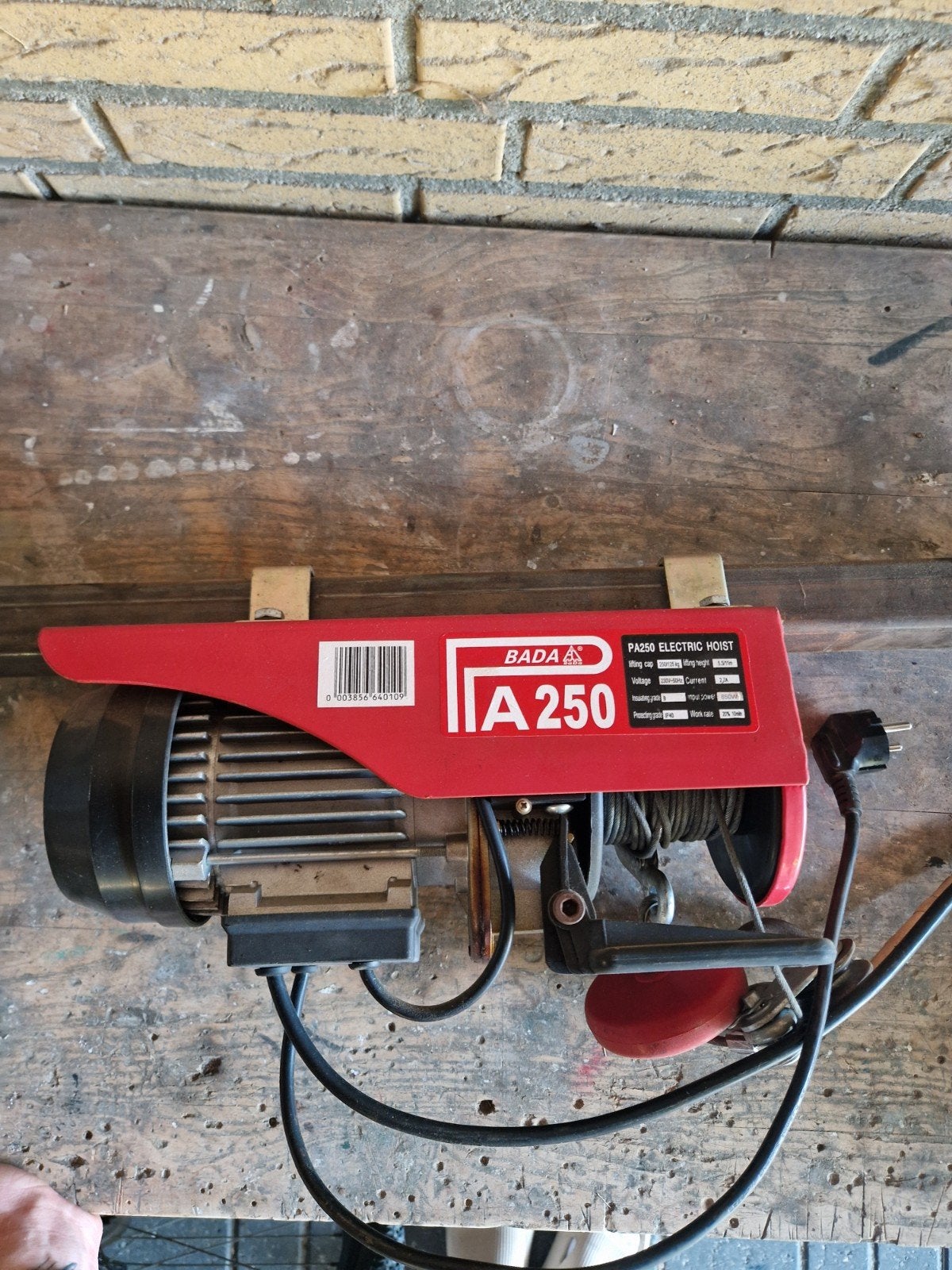 Bada PA250 Elektrische Takel - 250/125 kg Hefvermogen, Ophalen