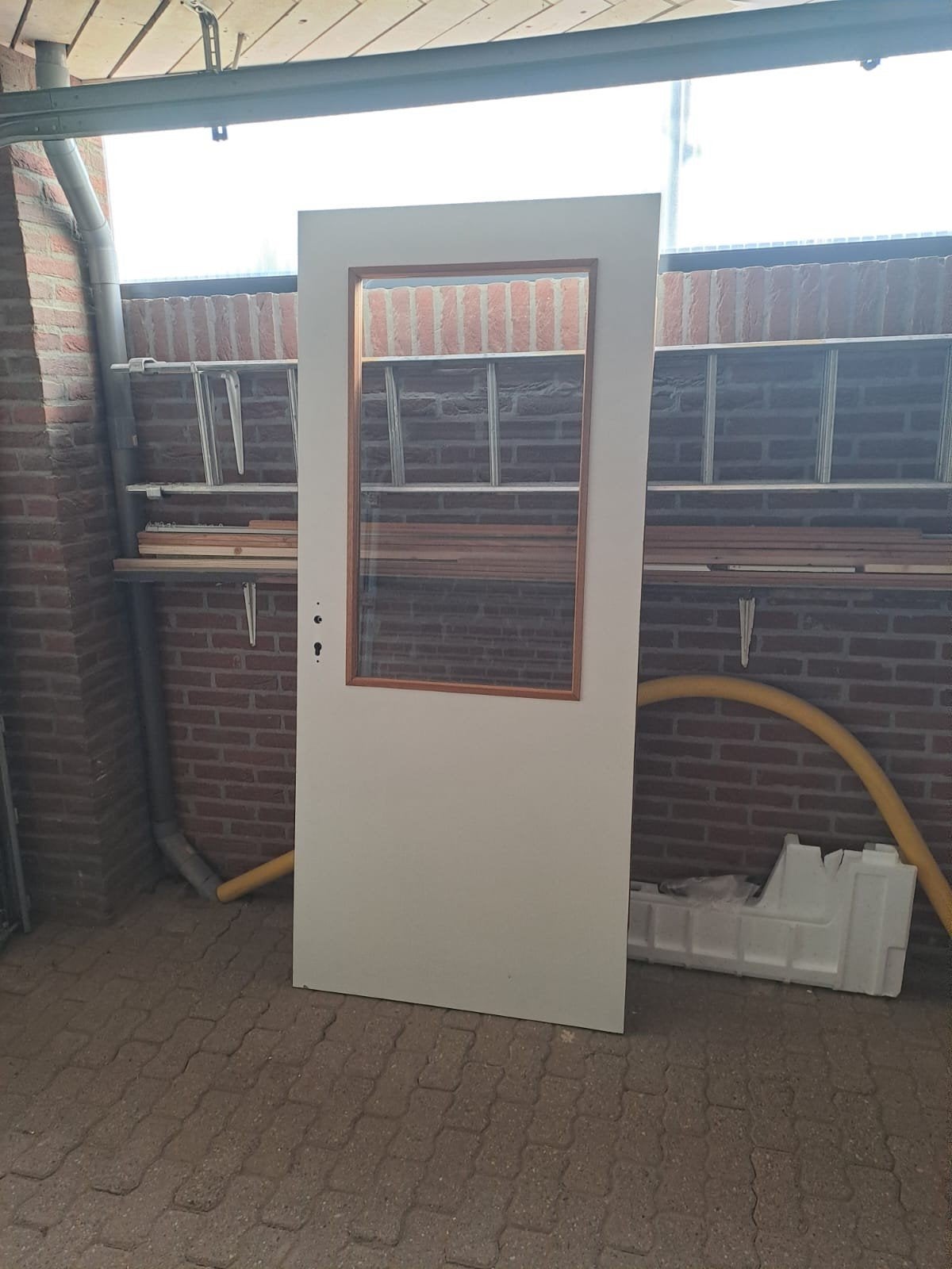 Binnendeur met glas, stomp linksdraaiend 93x211,5 cm, Doe-het-zelf en Verbouw, Ophalen, Gebruikt, 80 tot 100 cm, Binnendeur
