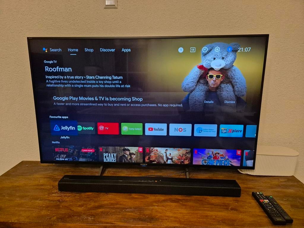 Sony Bravia 55 inch 4K Smart TV met Soundbar en beschermkap, Ophalen, 100 cm of meer, 50 Hz, Sony