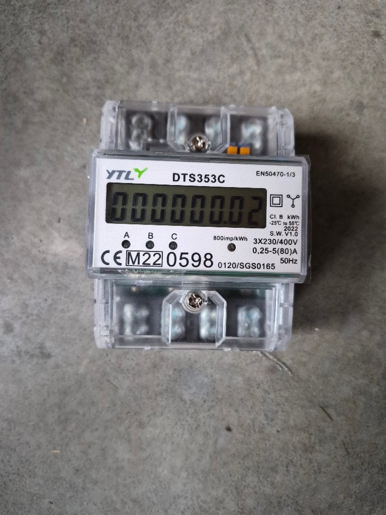 Nieuwe Ytl DTS353C kWh meter 3x230/400V 5(80)A, Ophalen of Verzenden, Nieuw, Overige typen
