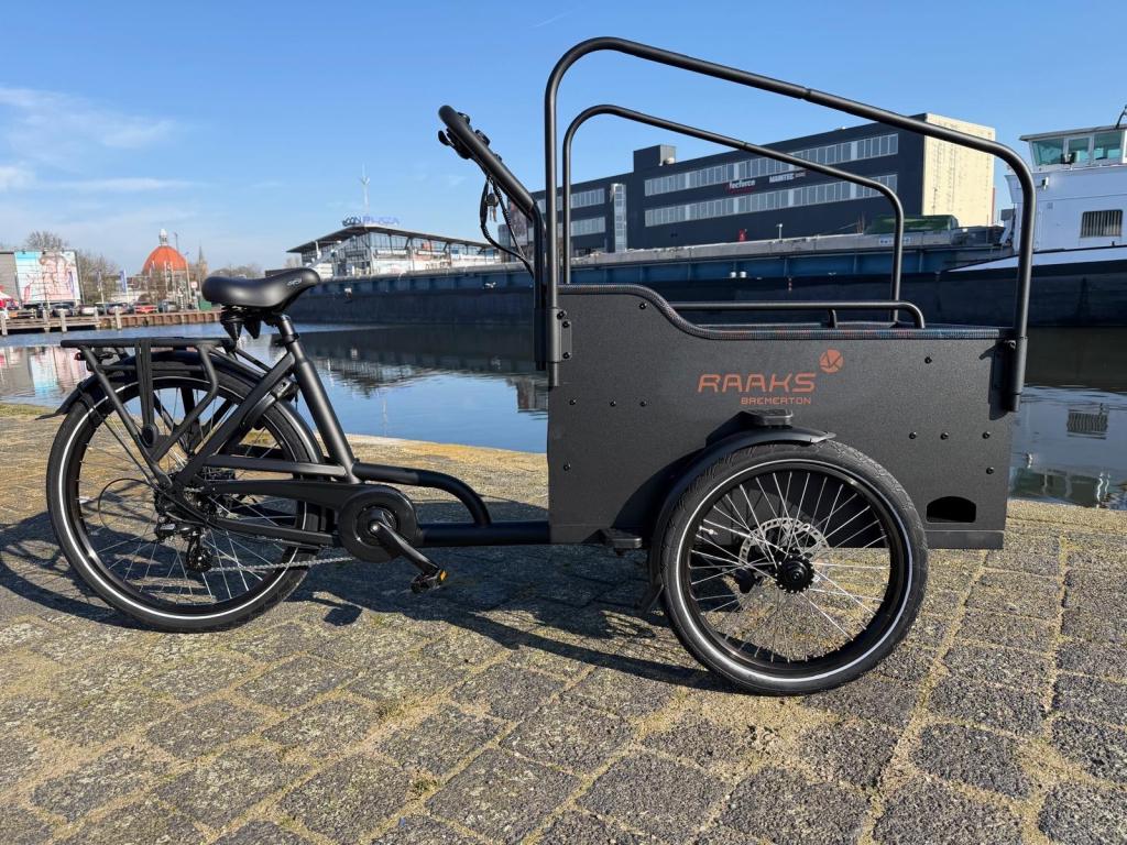 Fietshokje Hoofddorp: Raaks Bremerton e-bakfiets NIEUW, Fietsen en Brommers, Fietsen | Bakfietsen, 4 kinderen of meer, Huif, Niet ingevuld