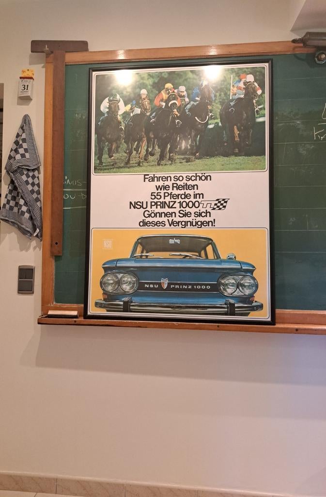 NSU Prinz 1000 TT - Reclameposter A0, Auto diversen, Overige Auto diversen, Ophalen of Verzenden