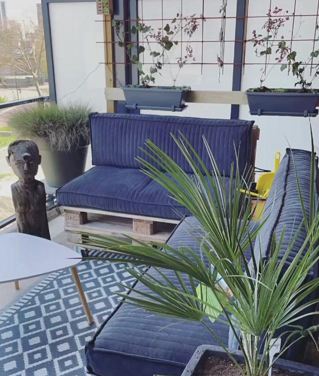 Pallet loungebank, Ophalen, 4 zitplaatsen, Zo goed als nieuw, Loungeset