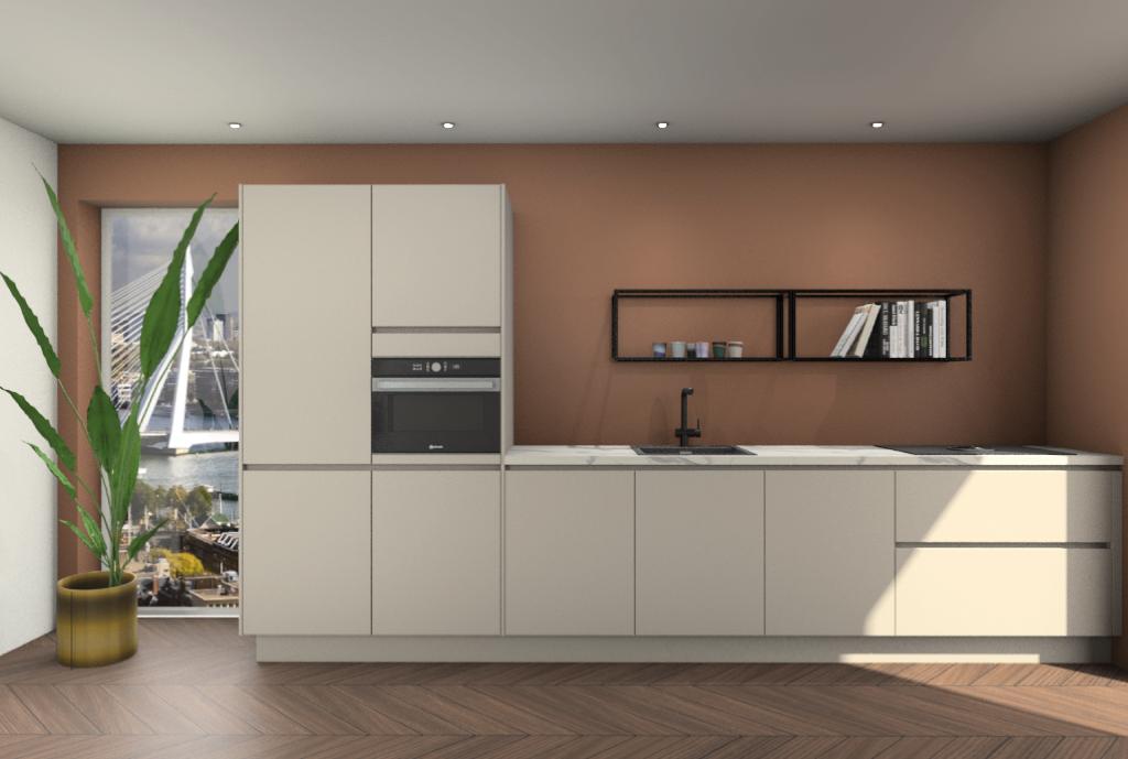 Nieuwe keuken - Siemens oven - inductieafzuiging + Garantie!, Ophalen, Overige kleuren, Nieuw, Enkelwandige keuken