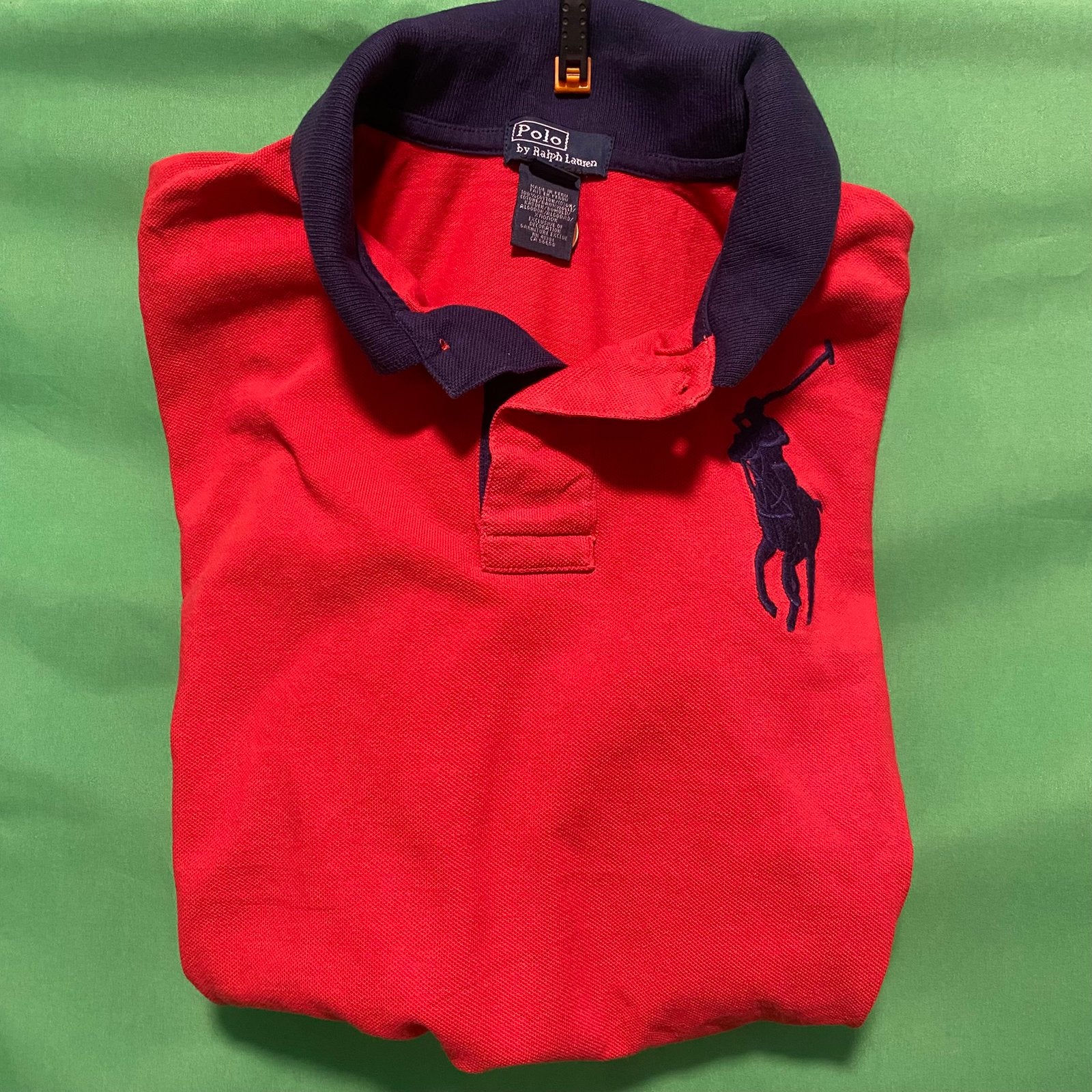 Polo Ralph Lauren Big Pony polo rood maat L (14-16 jaar), Ophalen of Verzenden, Zo goed als nieuw, Blauw