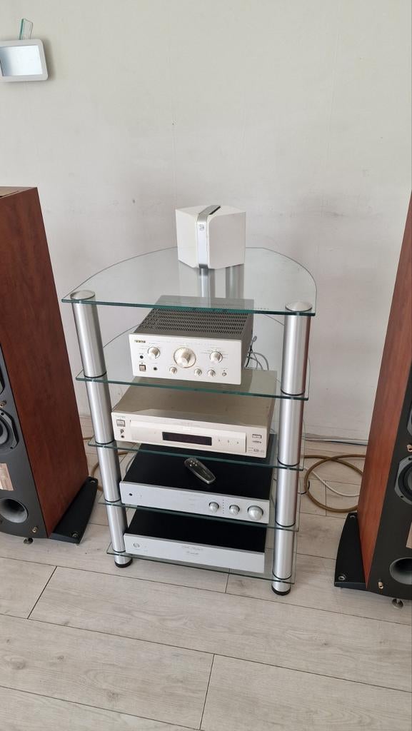 Stijlvolle Spectral Hifi-standaard van glas en aluminium, Ophalen of Verzenden, Zo goed als nieuw