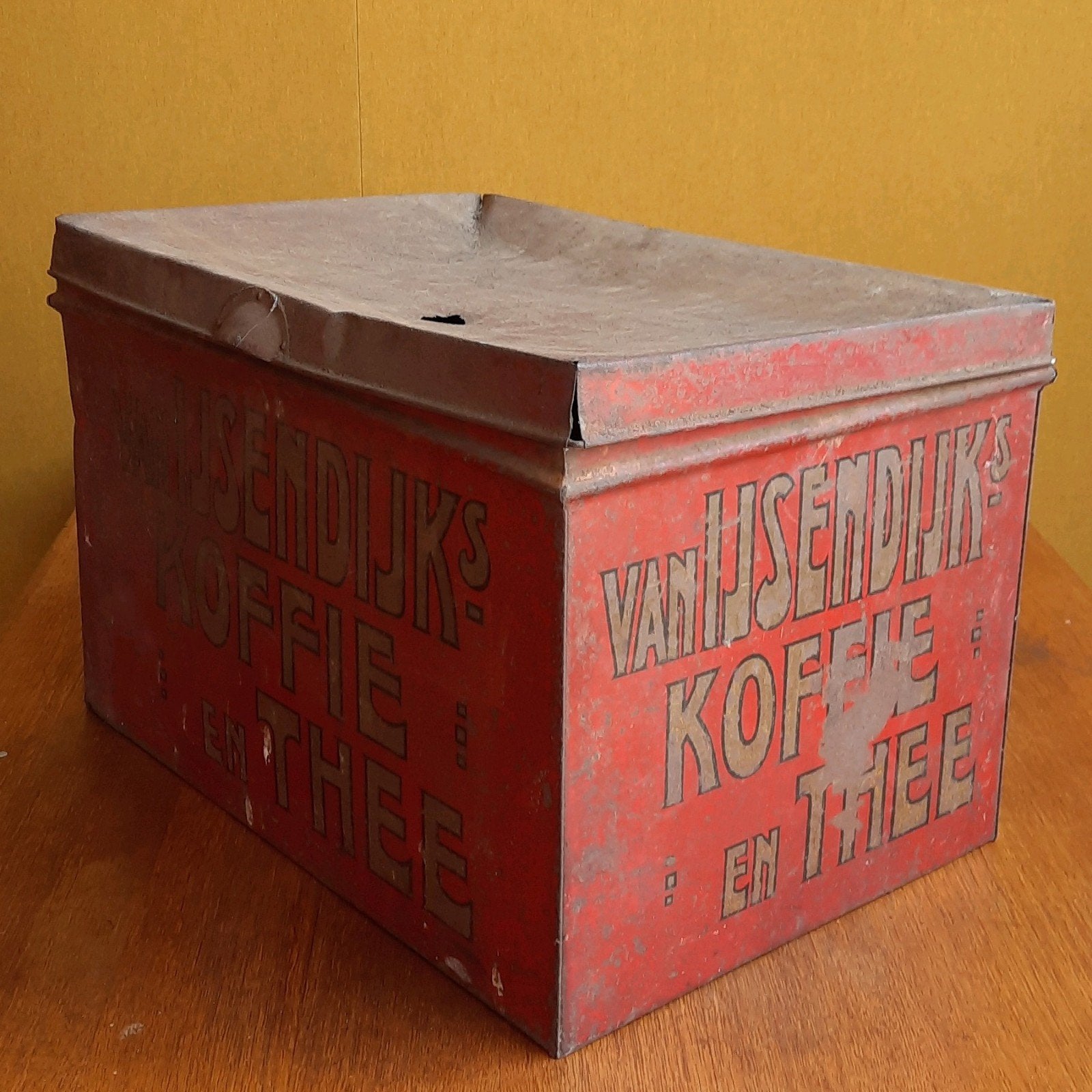vintage grutters blik, kruideniers bewaarblik, van Ijsendijk, Minder dan 50 cm, Gebruikt, Vintage, Ophalen of Verzenden