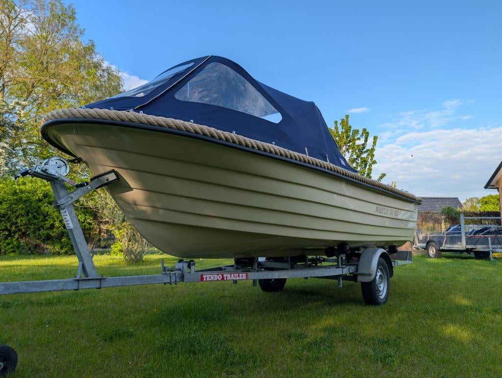 Nieuwstaat gehele set, sloep 510, honda 20pk, tent, trailer, Gebruikt, Tot 1.00 meter, 5 m, Ophalen of Verzenden