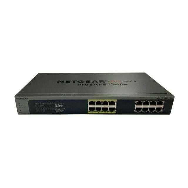 Netgear ProSafe JGS516PE 16x gigabit 8x PoE switch, Computers en Software, Netwerk switches, Ophalen of Verzenden, Gebruikt