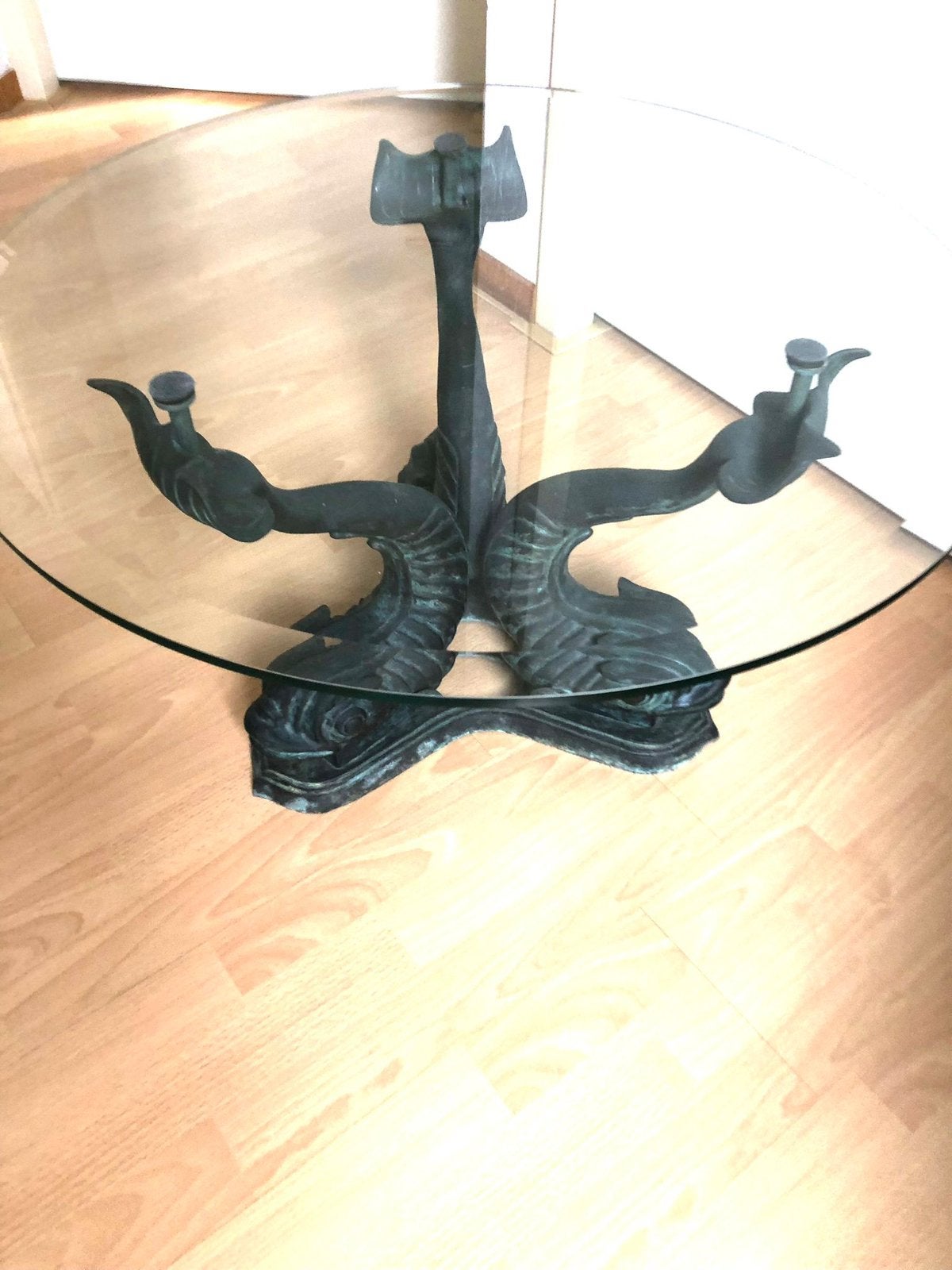 Koikarper tafel - salon tafel - bijzet tafel, Ophalen, Rond, 55 tot 75 cm