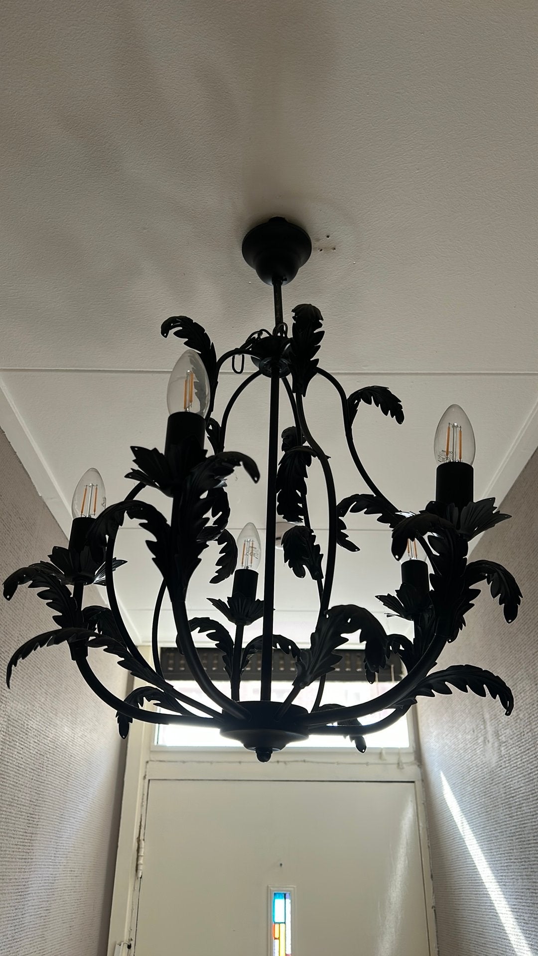 Kroonluchter zwart, Ophalen, Gebruikt, Barok, E14 (klein)