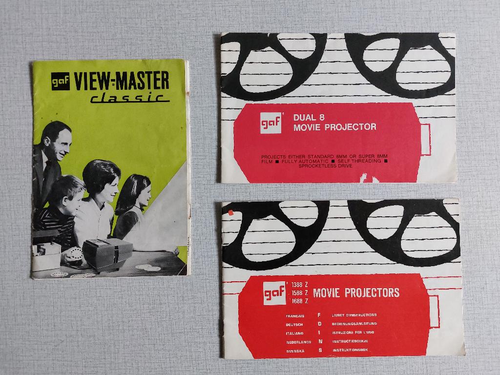 GAF ViewMaster & GAF Dual 8 Movie Projector Instructieboekje, Verzamelen, Ophalen of Verzenden, 1960 tot 1980, Projector