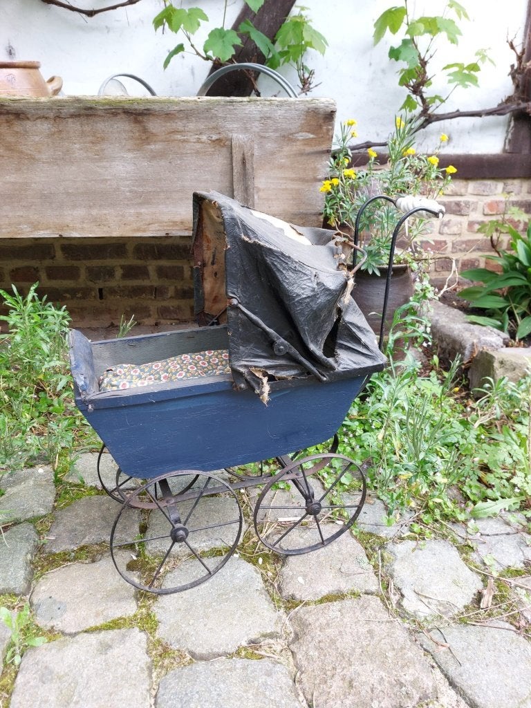 oude poppen wagen-koetsje, begin 1900, Antiek en Kunst, Curiosa en Brocante, Ophalen of Verzenden