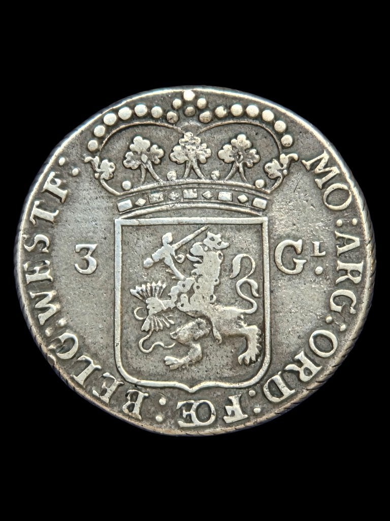 3 Gulden 1795 West Friesland, Postzegels en Munten, Vóór koninkrijk, Zilver, Losse munt, Overige waardes