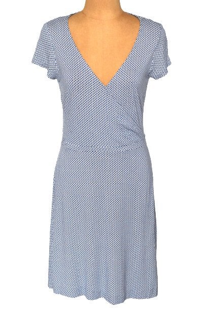 Caroll jurkje, jurk, wit/blauw, Mt. 40 / M, Kleding | Dames, Jurken, Maat 38/40 (M), Zo goed als nieuw, Boven de knie, Caroll