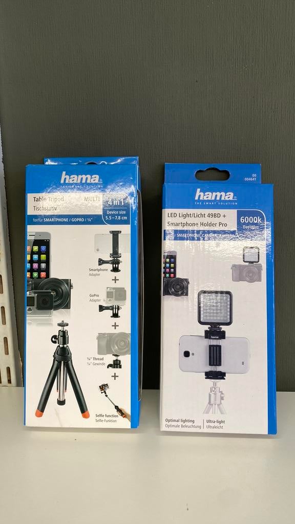 Hama driepoot statief + lamp, Ophalen of Verzenden, Zo goed als nieuw, Overige typen