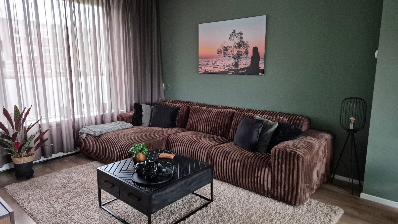 Zwarte mangohouten salontafel., Huis en Inrichting, Tafels | Salontafels, Ophalen, 50 tot 100 cm, Vierkant, Nieuw