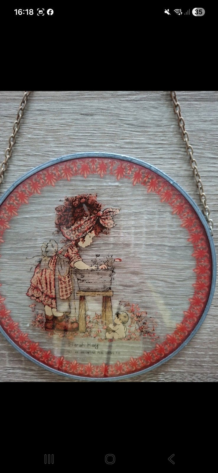 Sarah kay glazen hanger, Ophalen of Verzenden, Minder dan 50 cm, Schilderij