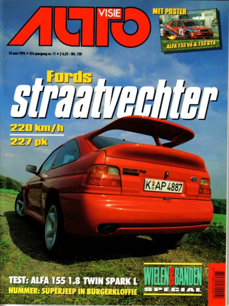 Autovisie test Alfa Romeo 155 1.8 Twin Spark L Mei 1992, Ophalen of Verzenden, Gelezen, Alfa Romeo