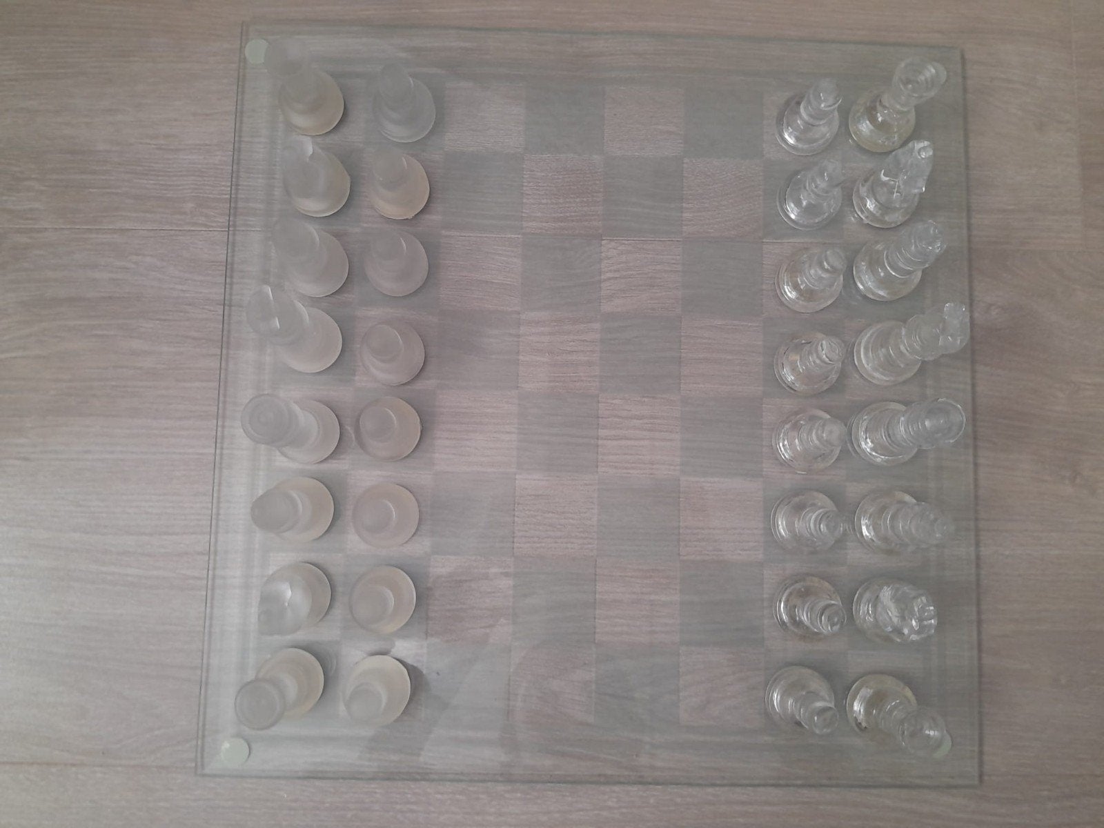 Glazen schaakspel, Ophalen of Verzenden, Zo goed als nieuw, Schaken