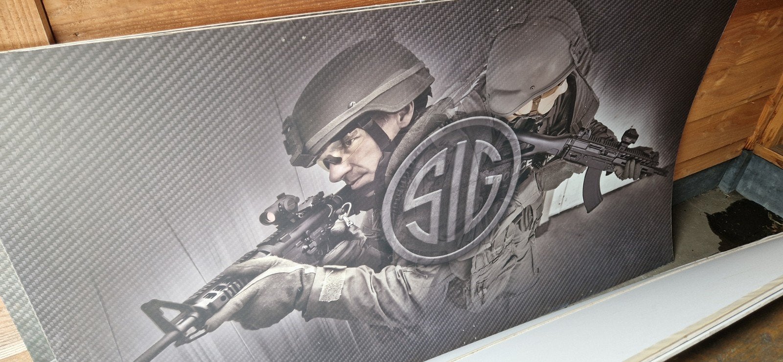 Sig Sauer stentplaten, Ophalen, Gebruikt, Wandbord of Wandpaneel, Kunststof
