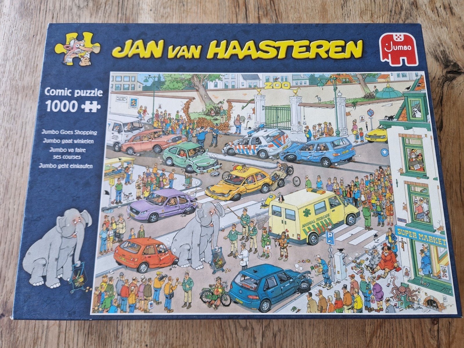Jan van Haasteren puzzel - Jumbo Goes Shopping 1000+, Ophalen of Verzenden, 500 t/m 1500 stukjes, Gebruikt, Legpuzzel