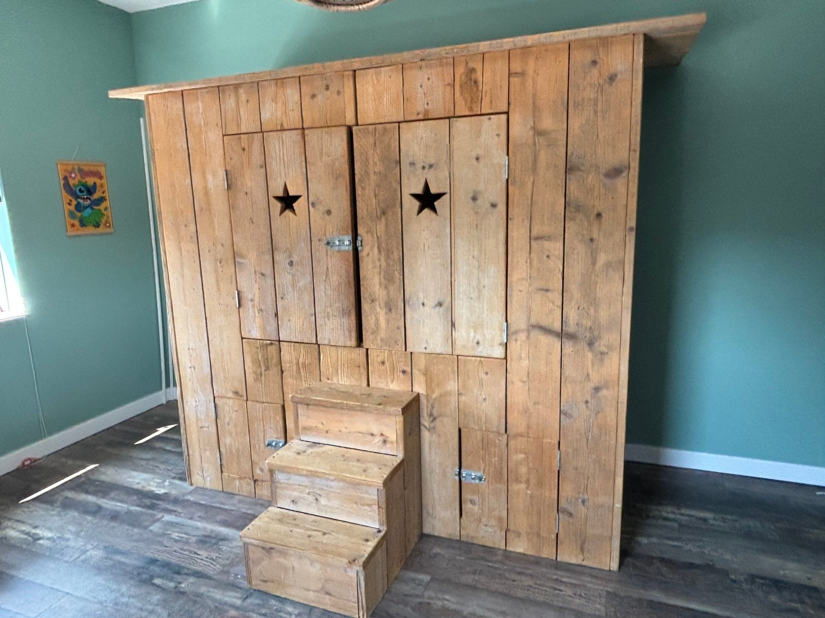 Steigerhouten bed voor kind te koop, Ophalen, 85 tot 100 cm, Gebruikt, Lattenbodem