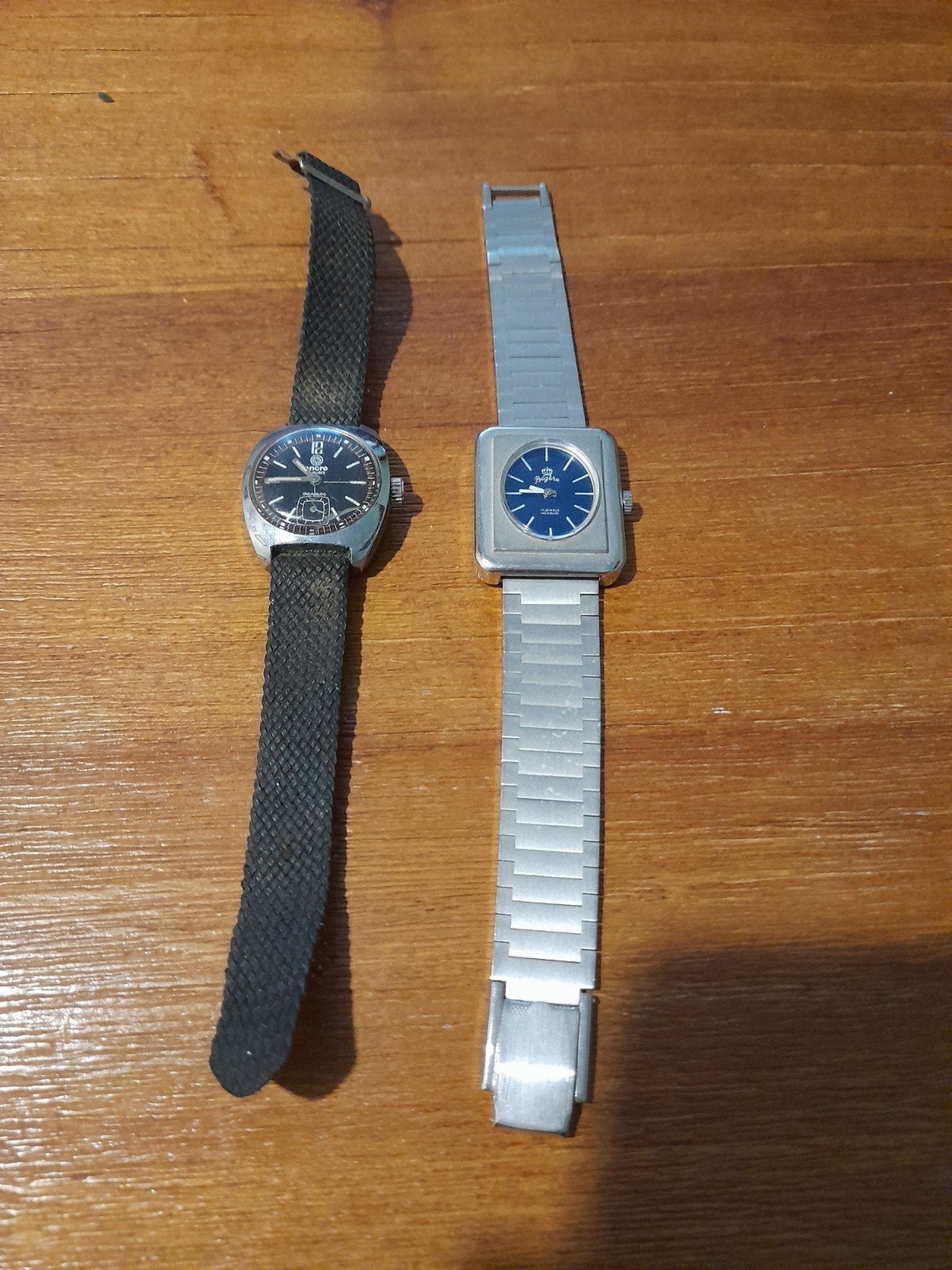 2 Vintage Polshorloges: Ancre Incabloc & Begere, Overige merken, Met bandje, Verzenden, Polshorloge