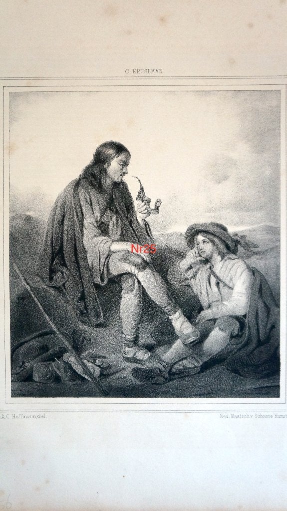 Antieke Litho's 34x25cm. Per stuk te koop. Serie2., Ophalen of Verzenden