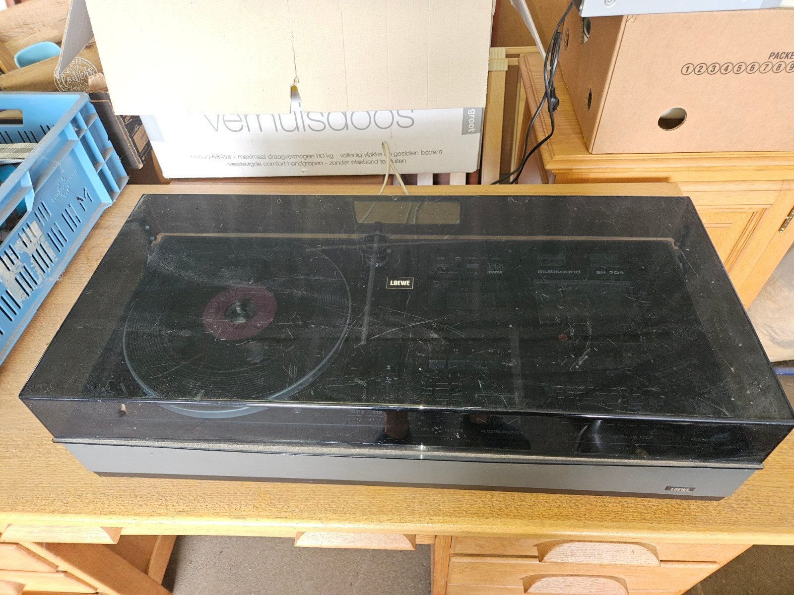 Vintage Platenspeler met Radio en Cassettedeck, Ophalen, Gebruikt, Platenspeler, Overige merken