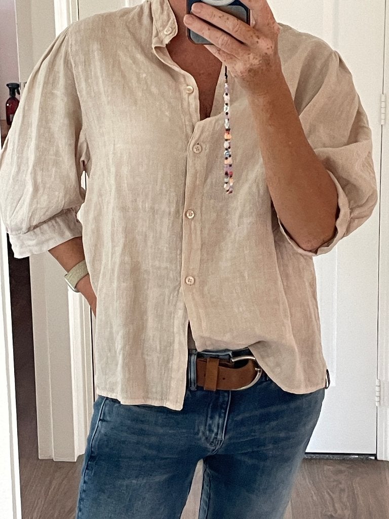 Nukus linnen blouse, crème nieuw S, Kleding | Dames, Beige, Nieuw, Ophalen of Verzenden, Maat 36 (S)