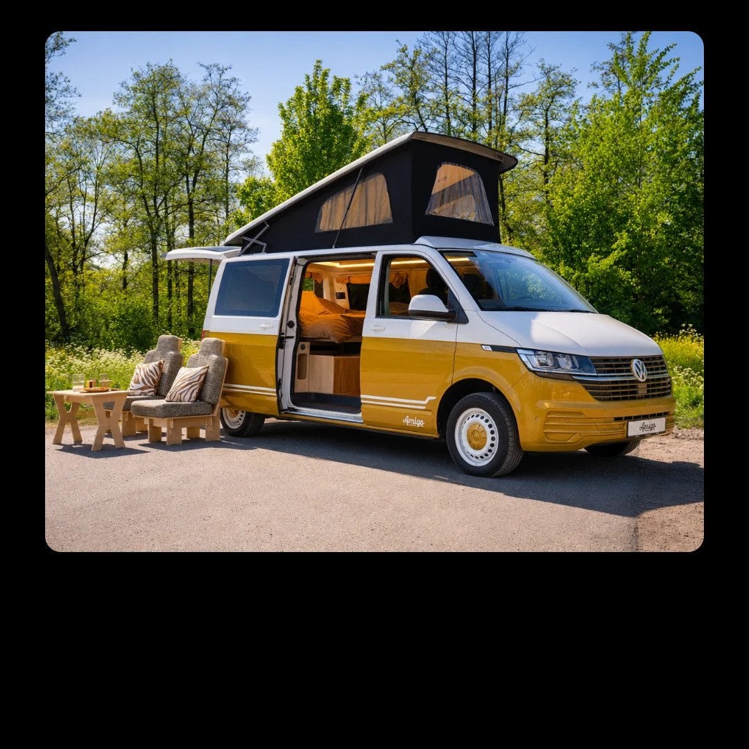 Volkswagen Transporter T6 Amigo Camper (nieuw - diesel - 4 p, Caravans en Kamperen, Buscamper of Camperbus, Volkswagen, 5 tot 6 meter