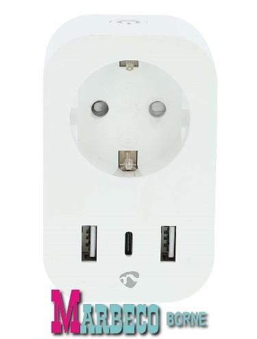 SmartLife Wi-Fi Smart Plug Stopcontact, USB-A en USB-C, Nedis SmartLife, 60 watt of meer, Overige typen, Nieuw