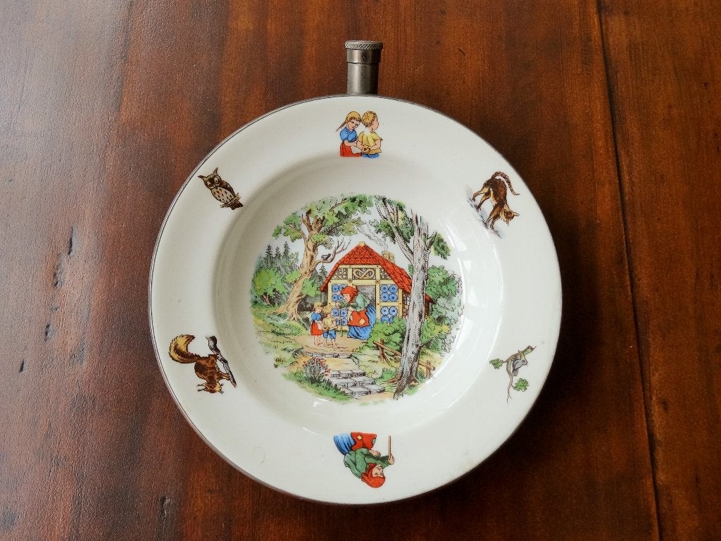 Warmhoudbord Hans en Grietje, koekhuisje, oude heks, bos, Ophalen