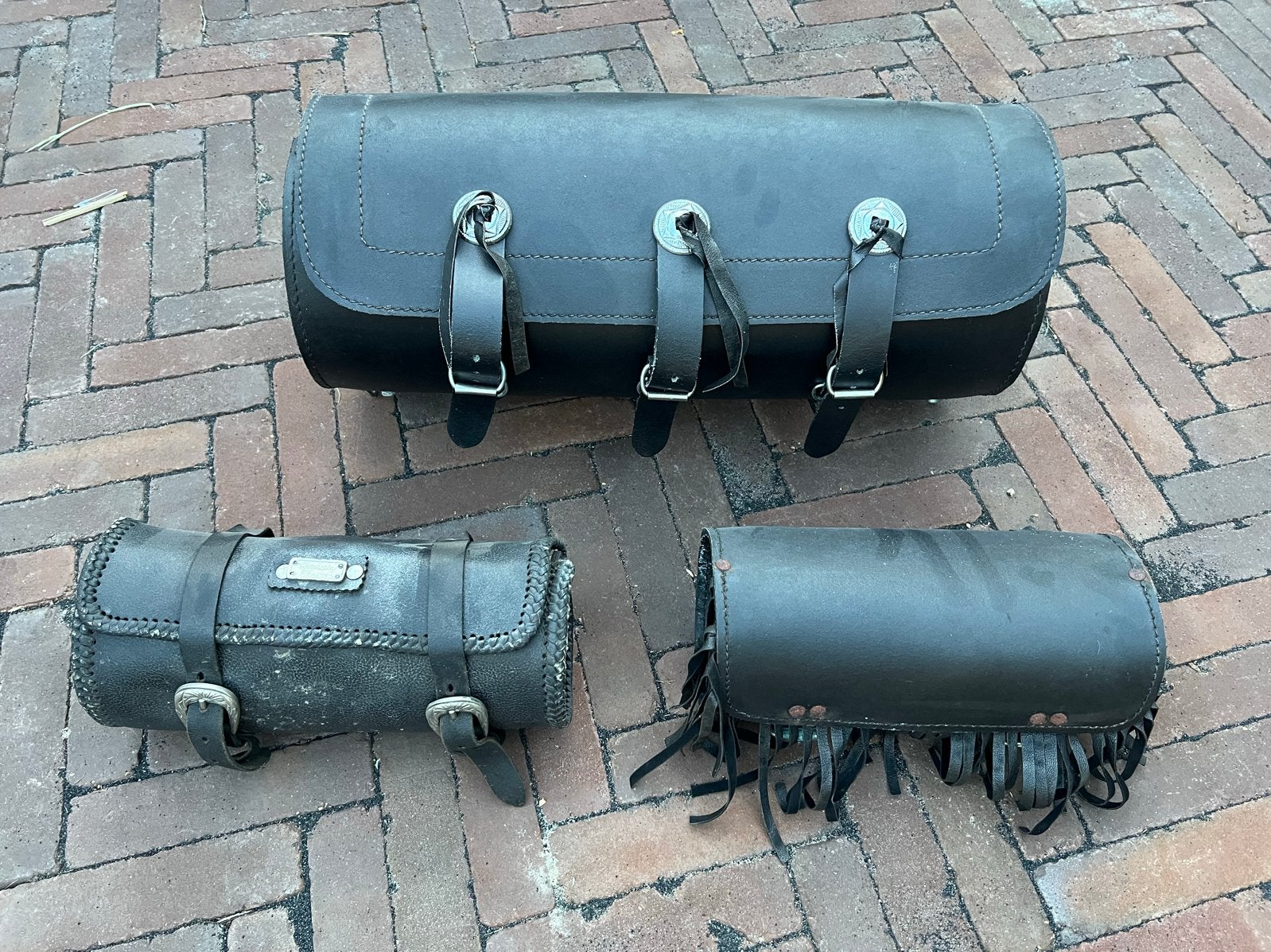 Leren koffers voor motor of trike, Motoren, Ophalen of Verzenden, Gebruikt
