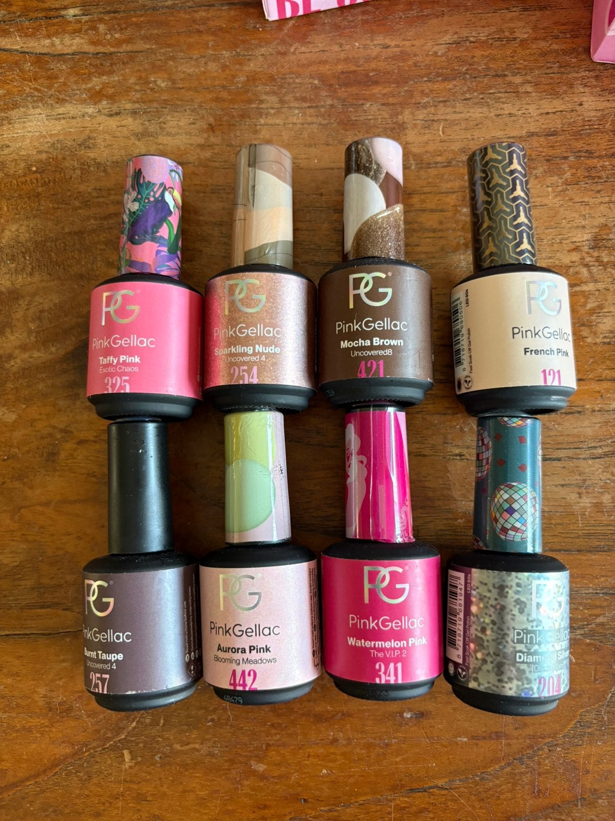 8 lakjes pink gellac, Ophalen of Verzenden, Zo goed als nieuw, Handen en Nagels