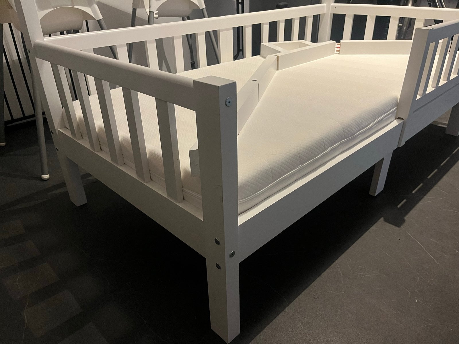 Peuterbed wit, z.g.a.n., 160x85 cm, Huis en Inrichting, Ophalen, Eenpersoons, Wit, 190 cm of minder