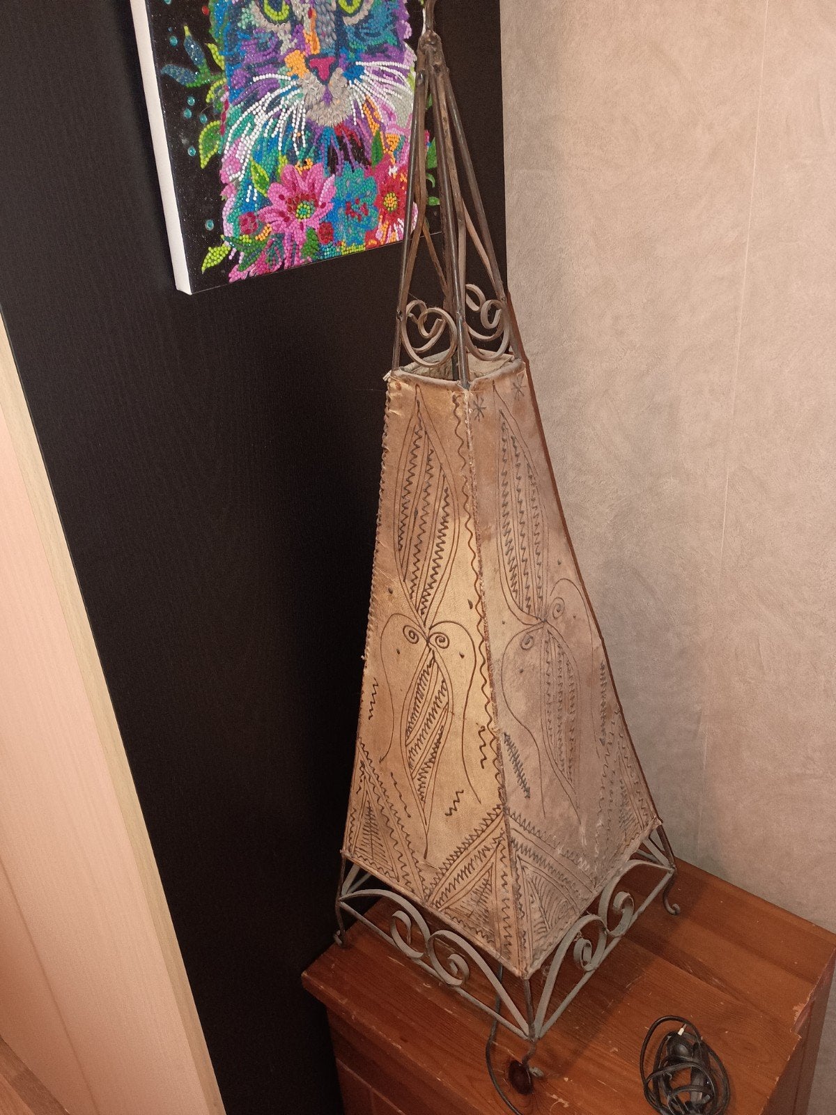Marokkaanse lederen lamp - Oosterse sfeerverlichting, Ophalen