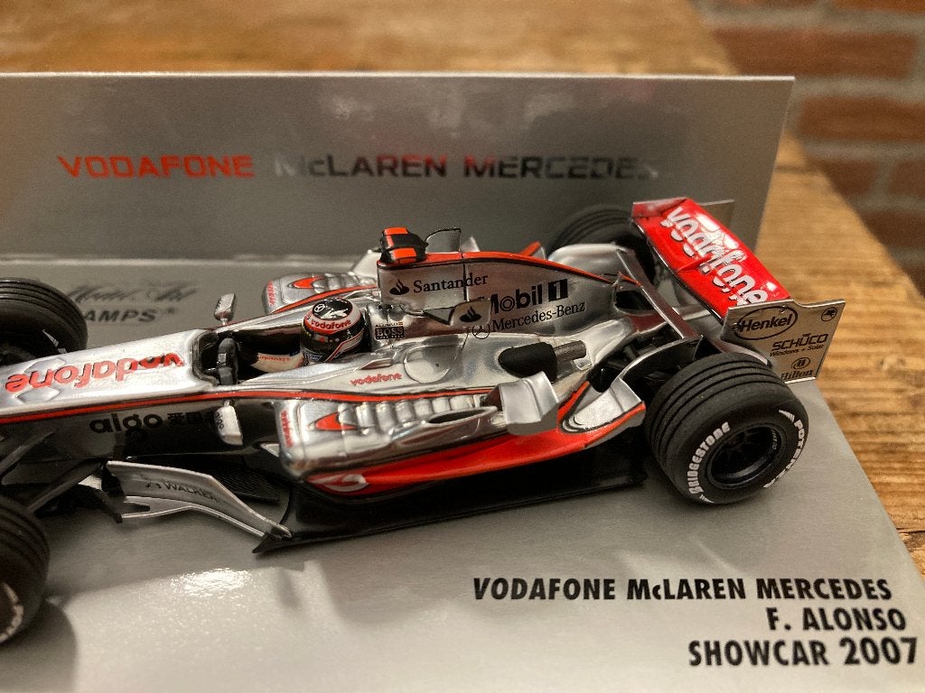✅ Fernando Alonso 1:43 Showcar 2007 Mclaren Mercedes F1, Ophalen of Verzenden, Nieuw, Formule 1